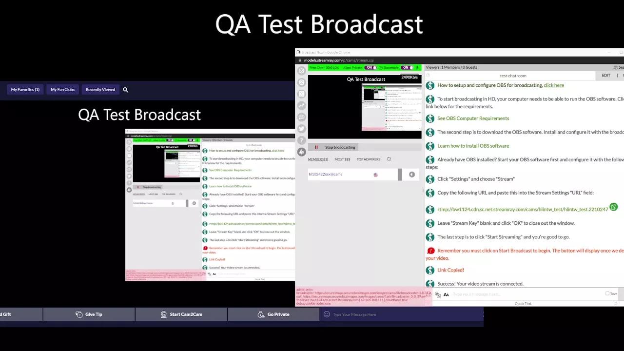 hlintw_test on Streamray 